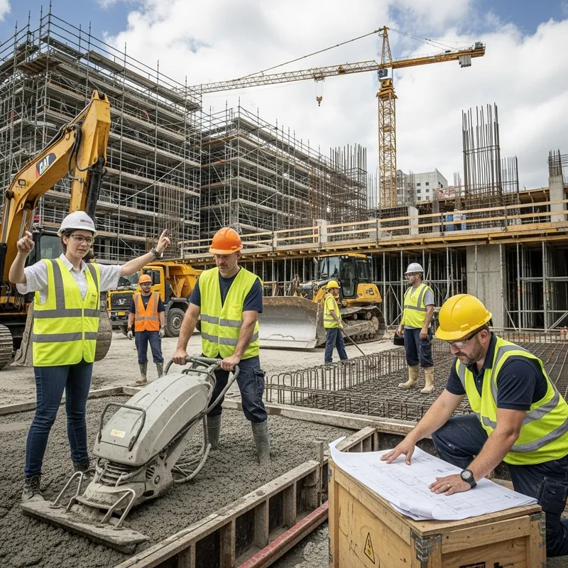 Industrial Worker on Construction Site | Equipment and Machinery