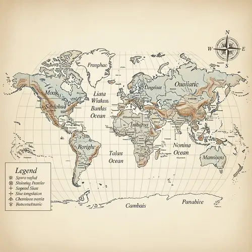 Antique Parchment World Map - Elegant Design