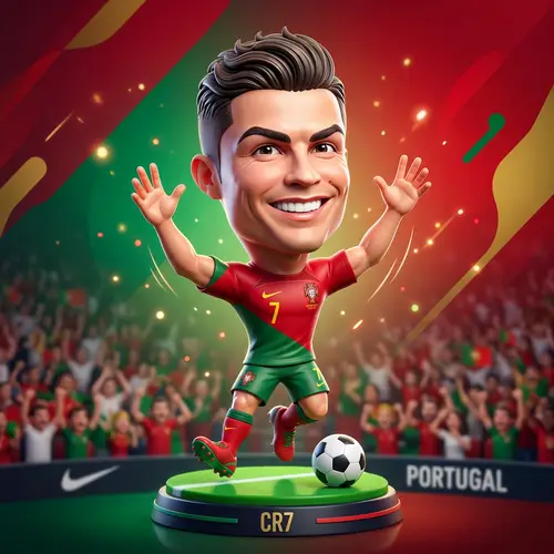 3D Caricature of Cristiano Ronaldo: Playful Art