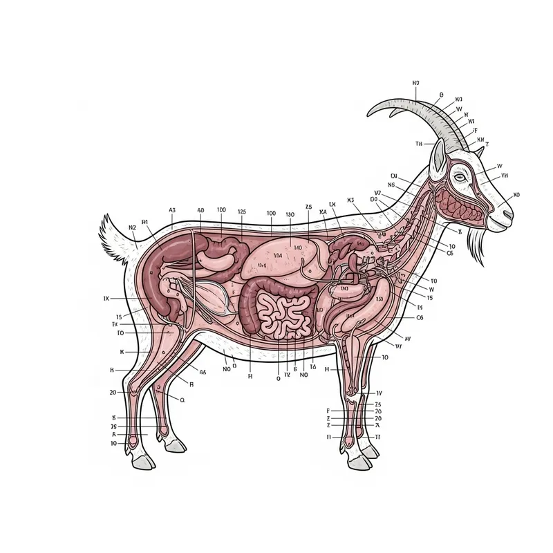 Detailed Goat Anatomy Illustration - Educational Diagram