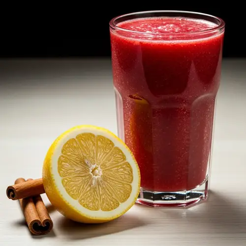 Refreshing Red Smoothie with Lemon and Cinnamon