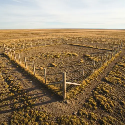 Land Surrounded by Barbed Wire Fence