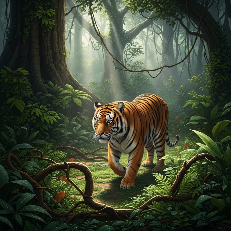 Majestic Tiger in the Wild Jungle Majestic Tiger in the Wild Jungle