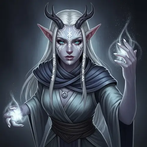 Enchanting Moon Sorceress: Eladrin Art Piece