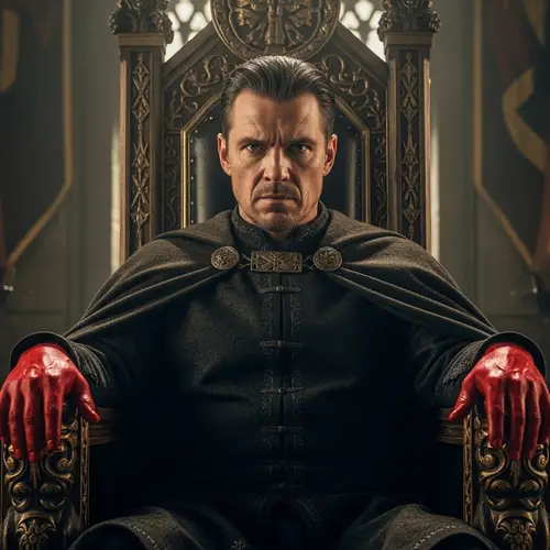 Powerful Slavic Man on Grand Throne