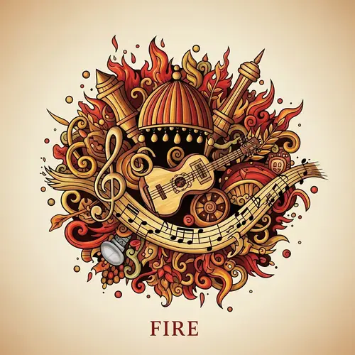 Gypsy Charm and Music: Abstract Art with Subtle Fire Element