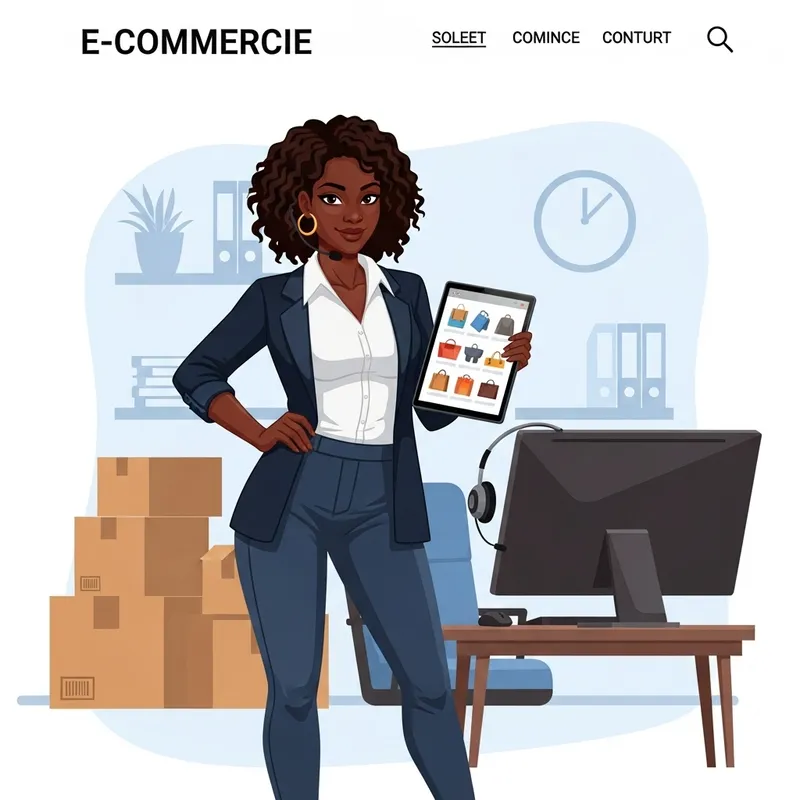 Professional Black Female E-Commerce Character | Unique Design Professional Black Female E-Commerce Character | Unique Design