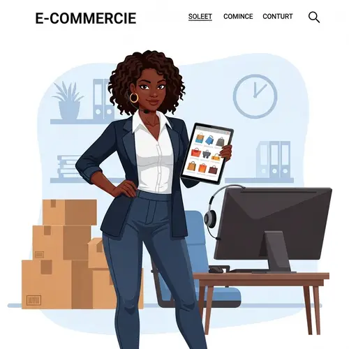 Professional Black Female E-Commerce Character