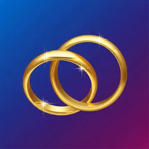 Elegant Golden Rings - Royal Blue & Deep Purple | Romance & Whimsy