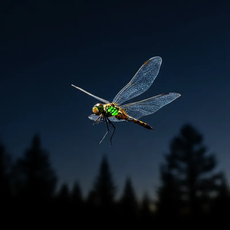 Glowing Dragonfly in Majestic Forest | Enchanting Nature Dance