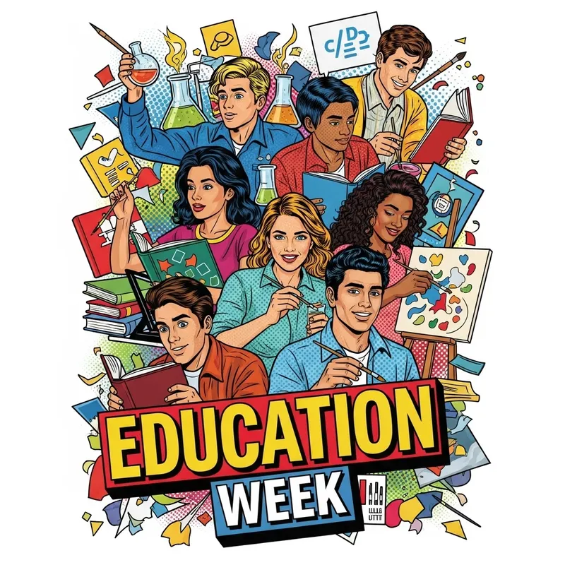 Vibrant Education Week Poster for Inspiring Learning