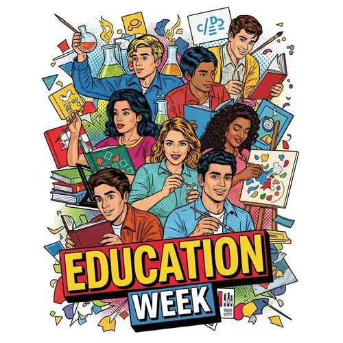 Vibrant Education Week Poster for Inspiring Learning