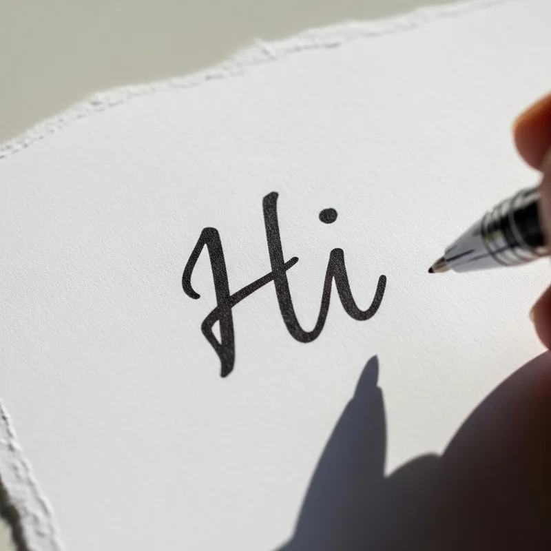 Handwritten 'Hi' Salutation on Paper