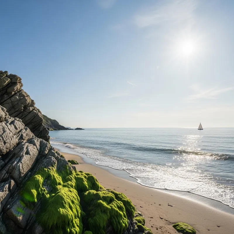 Coastal Beauty: Sandy Beach & Gentle Waves Coastal Beauty: Sandy Beach & Gentle Waves