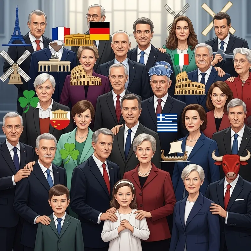 European Royalty: Family Portrait with Emblem European Royalty: Family Portrait with Emblem
