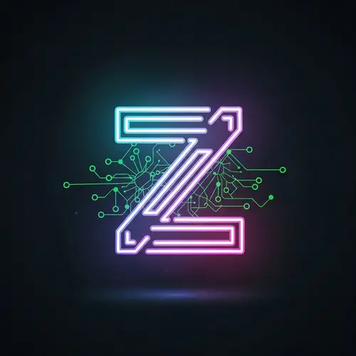 Dynamic AI Company Logo with Neon 'Z' Letter
