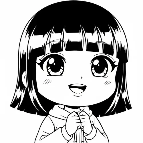 Cute Chibi Anime Style Black Girl Illustration