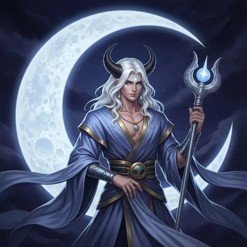 Handsome God of the Moon: Tranquil Deity of Night Sky