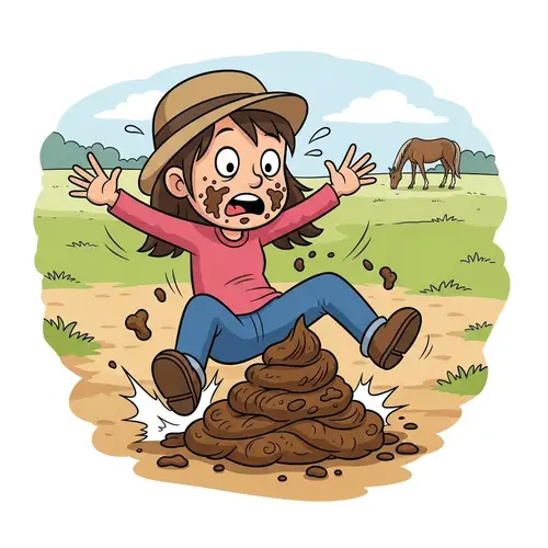 Girl Falls into Horse Dung - Shocking Moment Captured