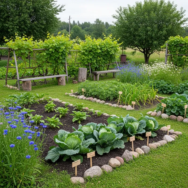 Enchanting Belarussian Garden with Vegetables, Veiniks, Thujas & Meadow Flowers Enchanting Belarussian Garden with Vegetables, Veiniks, Thujas & Meadow Flowers