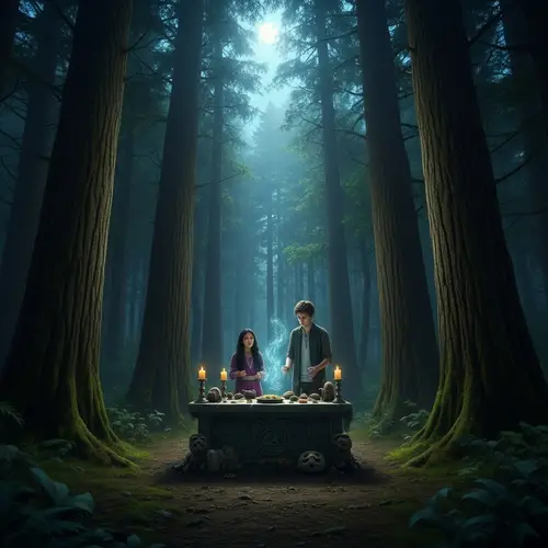 Enchanting Forest Black Magic Ritual | Mystical Scene