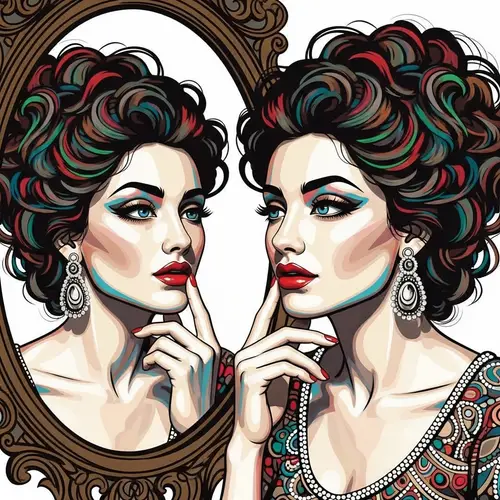 Abstract Narcissistic Woman Art | Exaggerated Self-Love