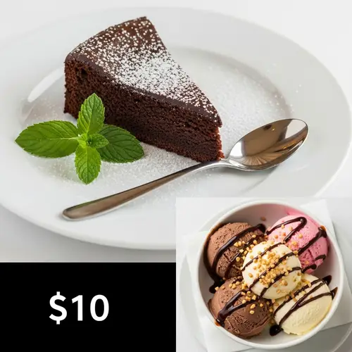 Delicious $10 Dessert | Chocolate Cake or Ice Cream Scoops