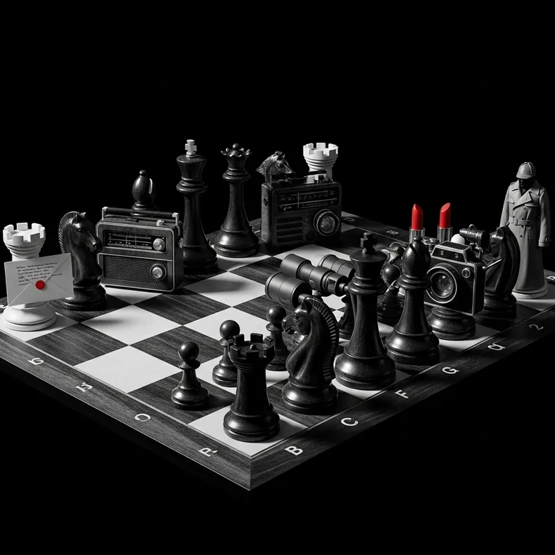 Noir Spy Chess Set - Stylish Twist on Classic Game