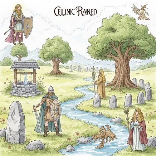 Celtic Folklore Watercolor Art | Mythical Creatures, Sacred Trees