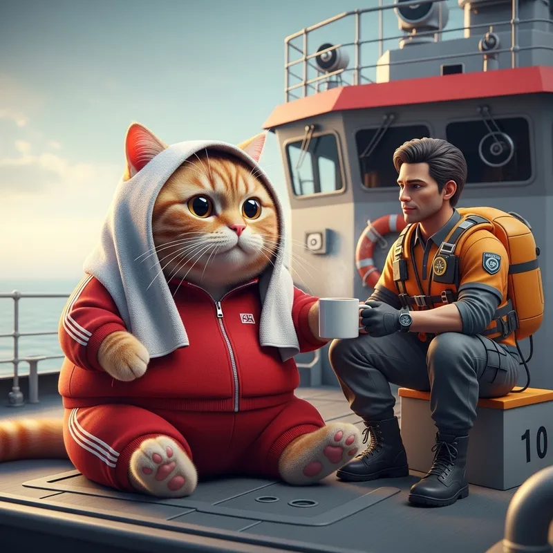 Adorable British Ginger Cat on Rescue Ship Adorable British Ginger Cat on Rescue Ship