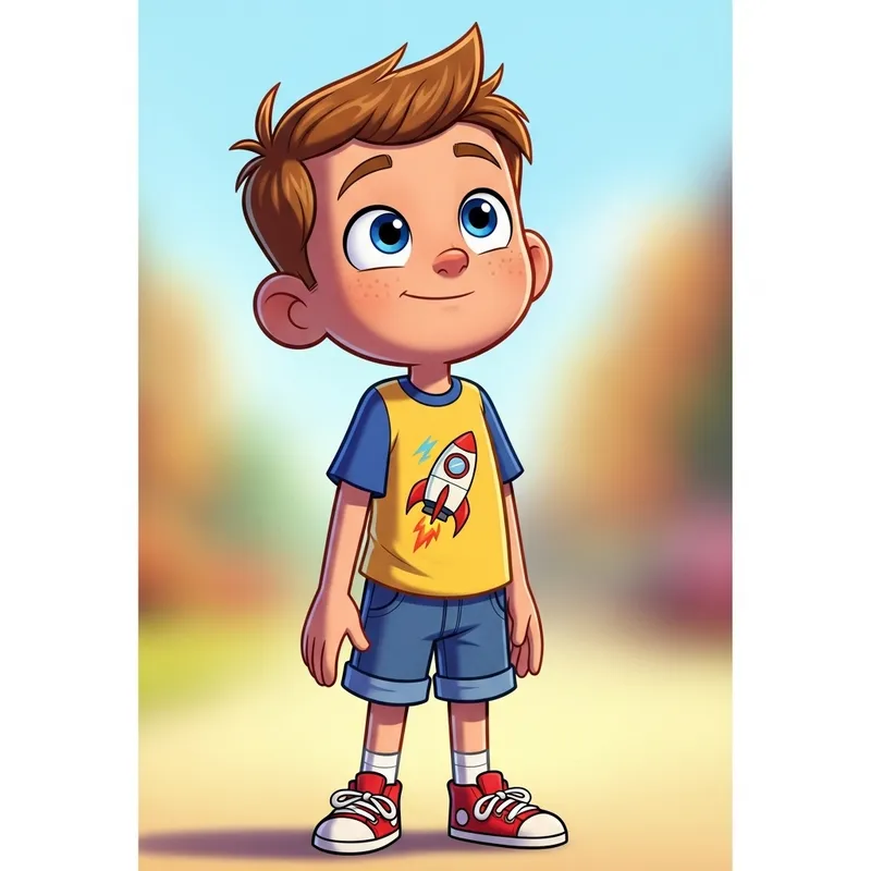 Cute Anime American Boy: Cheerful & Colorful Style