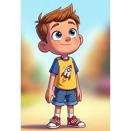 Cute Anime American Boy: Cheerful & Colorful Style