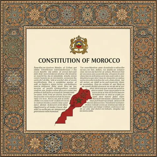 Traditional Moroccan Art: Constitution of Morocco Illustration