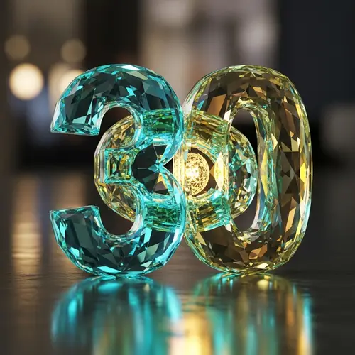 Elegant 3D Crystal Number '30' - Festive Décor