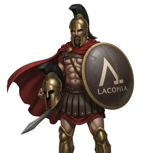 Fierce Spartan Warrior in Ancient Greek Armor
