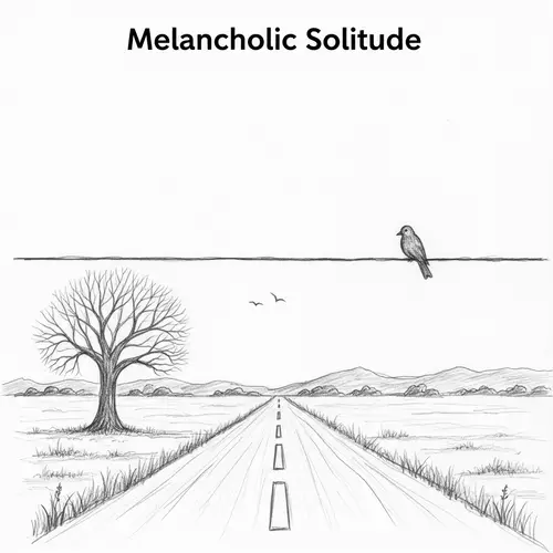 Melancholic Solitude Sketch - Artistic Drawing