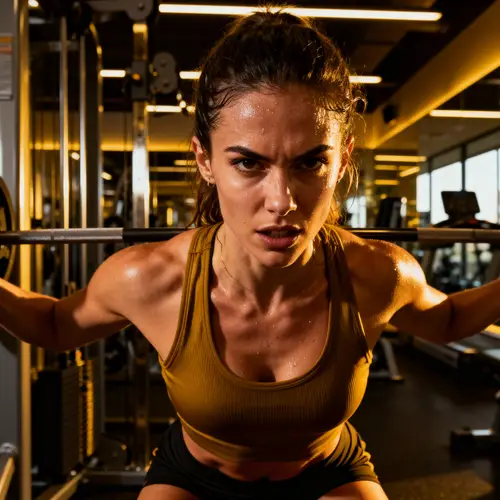 Focused Gym Workout: Athletic Woman in Action