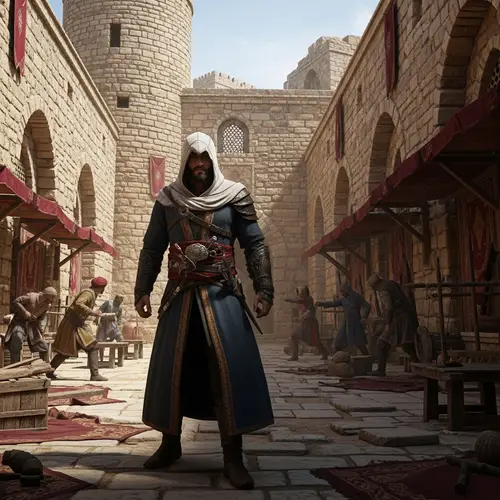 Hassan-i Sabbah at Assassin's Training Grounds in Alamut Castle