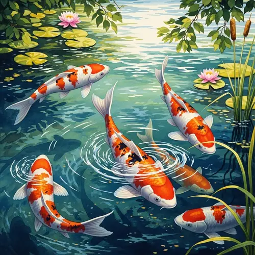 Captivating Koi Fish Watercolor Illustration