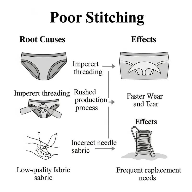 Illustrated Guide: Causes and Effects of Poor Stitching in Underwear