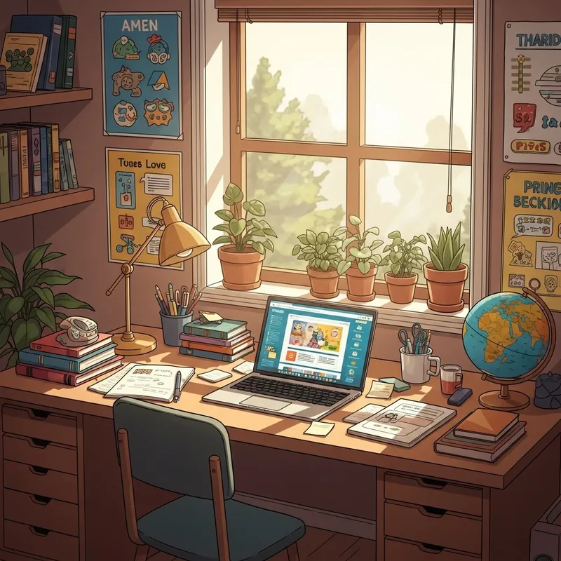 Bright & Inviting Home-Based Learning Environment