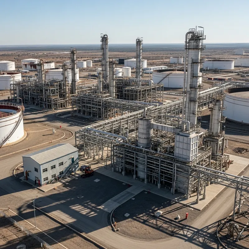 Realistic Oil Refinery Landscape - Detailed Industrial Structures Realistic Oil Refinery Landscape - Detailed Industrial Structures