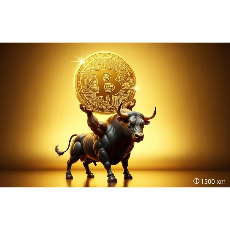 Bull Lifting Bitcoin Symbol: A Golden Investment