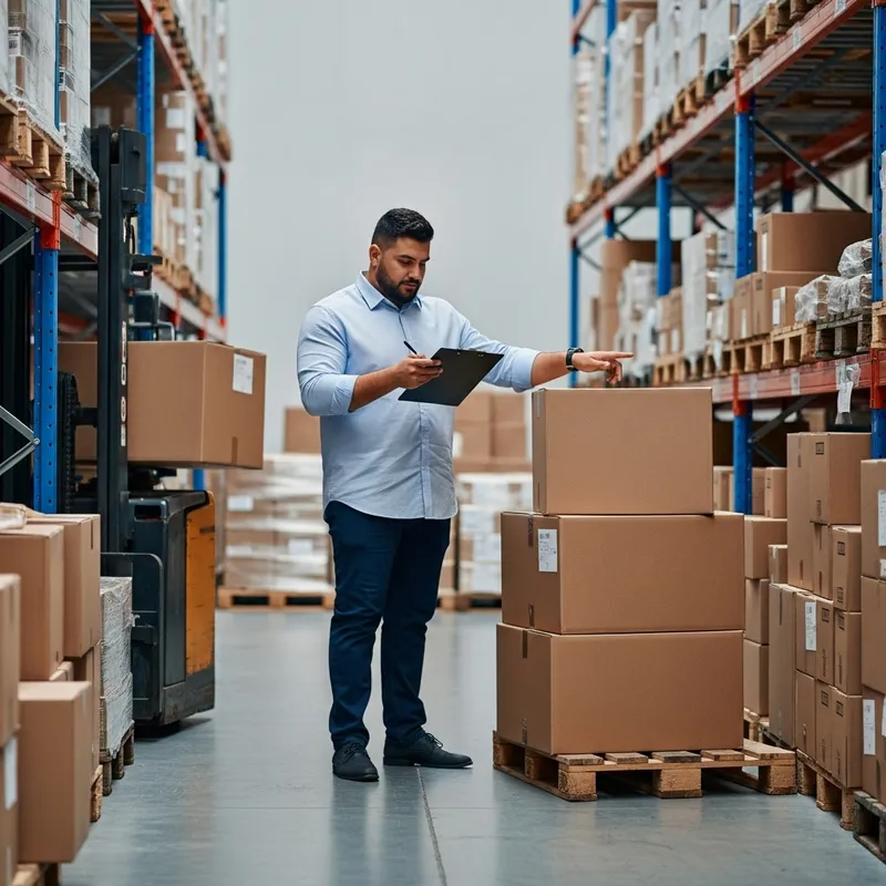 Overweight Man in Logistics Sector Overweight Man in Logistics Sector