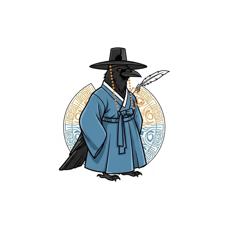 Crow in Scholar's Robe: Korean Joseon Era Logo Design