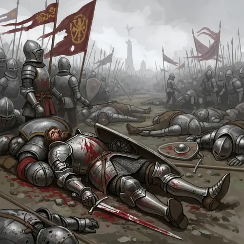 13th Century Bohemian Knight on Battlefield Sketch