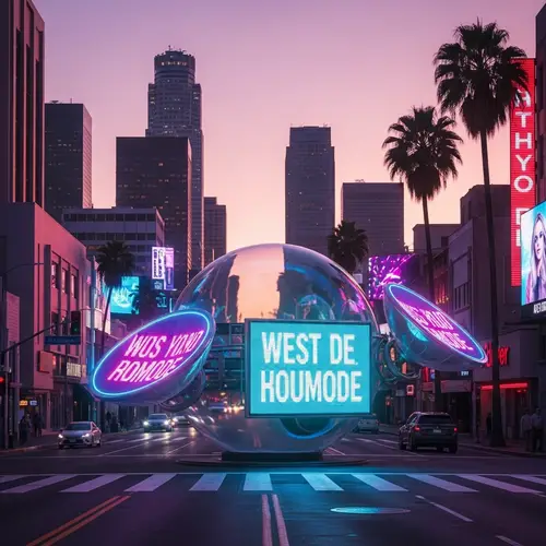Futuristic Glass Sphere & LED Billboards in West Hollywood