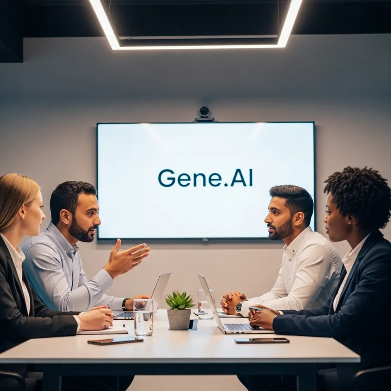 Tech Company Director Leading Strategic Discussion on Gene.AI