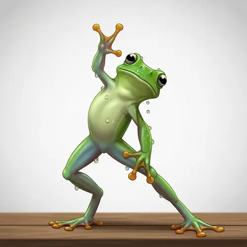 Graceful Green Frog Dancing in Joy | Mystical Jungle Beat