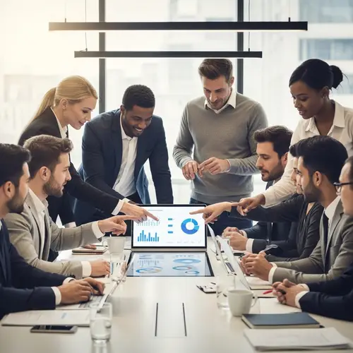 Modern Organizational Leadership Illustration | Diverse Team Collaboration